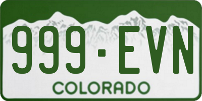 CO license plate 999EVN