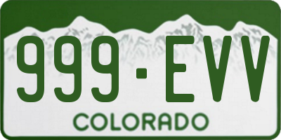 CO license plate 999EVV