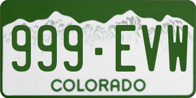 CO license plate 999EVW