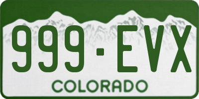CO license plate 999EVX