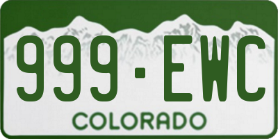CO license plate 999EWC