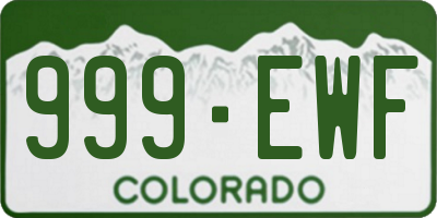 CO license plate 999EWF
