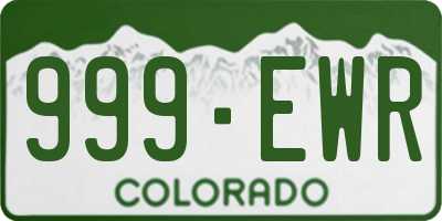 CO license plate 999EWR