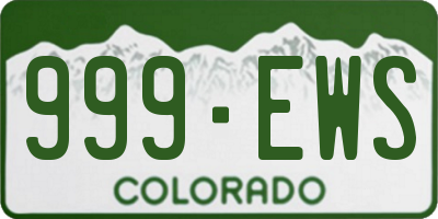 CO license plate 999EWS