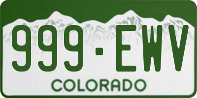 CO license plate 999EWV