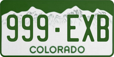 CO license plate 999EXB