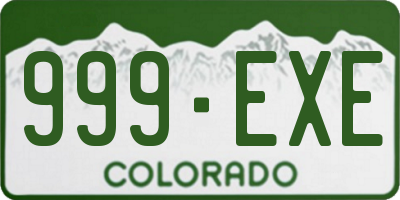 CO license plate 999EXE
