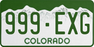 CO license plate 999EXG