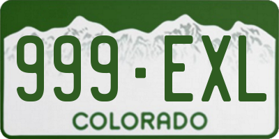 CO license plate 999EXL