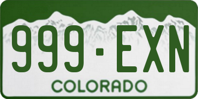 CO license plate 999EXN