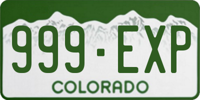 CO license plate 999EXP