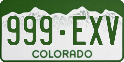 CO license plate 999EXV