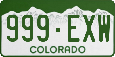 CO license plate 999EXW