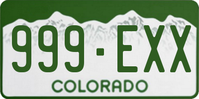 CO license plate 999EXX
