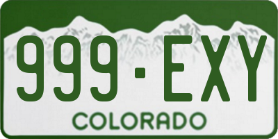 CO license plate 999EXY