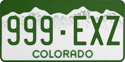 CO license plate 999EXZ