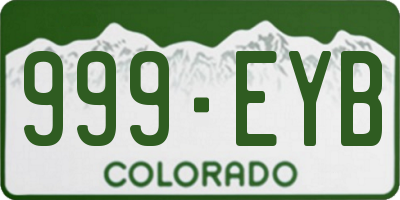 CO license plate 999EYB