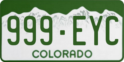 CO license plate 999EYC
