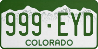 CO license plate 999EYD