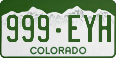 CO license plate 999EYH