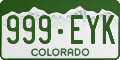 CO license plate 999EYK