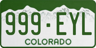 CO license plate 999EYL