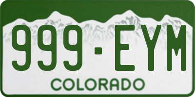 CO license plate 999EYM
