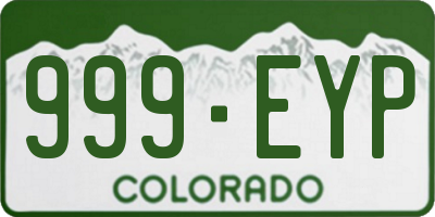 CO license plate 999EYP