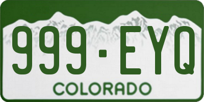 CO license plate 999EYQ