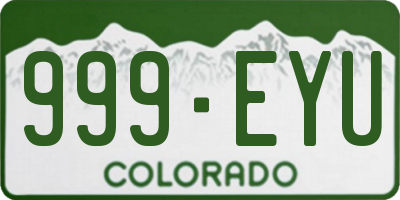 CO license plate 999EYU