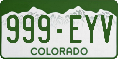 CO license plate 999EYV