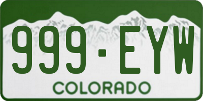 CO license plate 999EYW