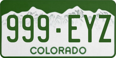 CO license plate 999EYZ
