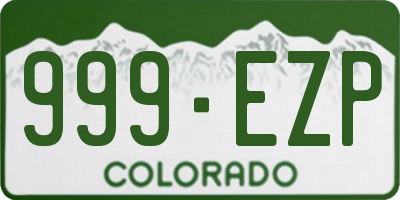 CO license plate 999EZP