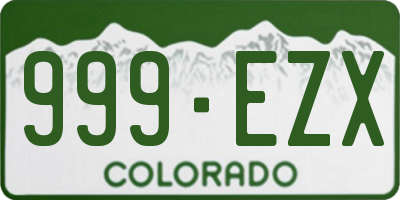 CO license plate 999EZX