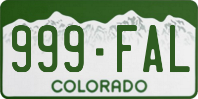 CO license plate 999FAL
