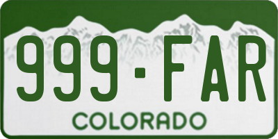 CO license plate 999FAR