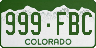 CO license plate 999FBC
