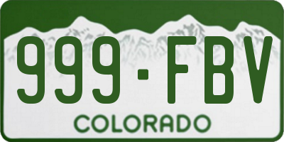 CO license plate 999FBV