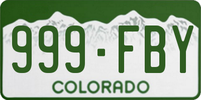 CO license plate 999FBY