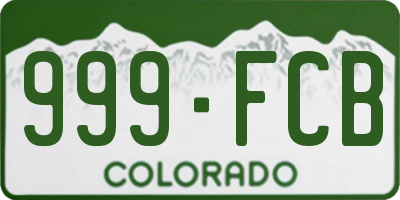 CO license plate 999FCB
