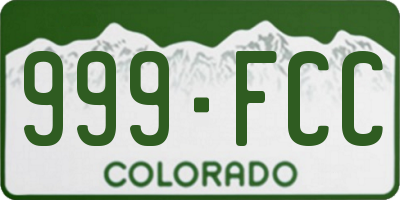 CO license plate 999FCC