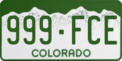 CO license plate 999FCE