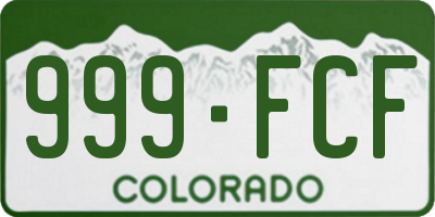 CO license plate 999FCF