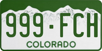CO license plate 999FCH