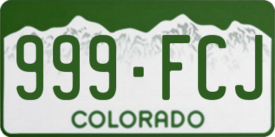 CO license plate 999FCJ