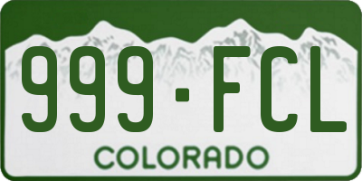 CO license plate 999FCL