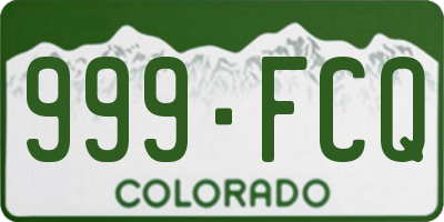CO license plate 999FCQ