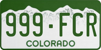 CO license plate 999FCR