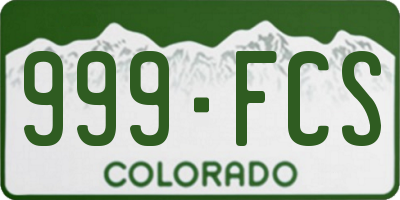 CO license plate 999FCS